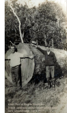 Fraser Jamieson and Jack Groundwater - timber-getters. circa 1925